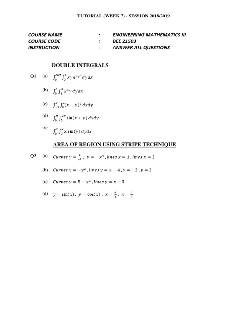 Course Name: Engineering Mathematics Iii Course Code: BEE 21503 ...