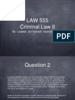Criminal Law II Exceptions to Murder