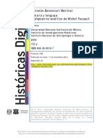 Fernando Betancourt Martínez Historia y Lenguaje. El Dispositivo Analítico de Michel Foucault