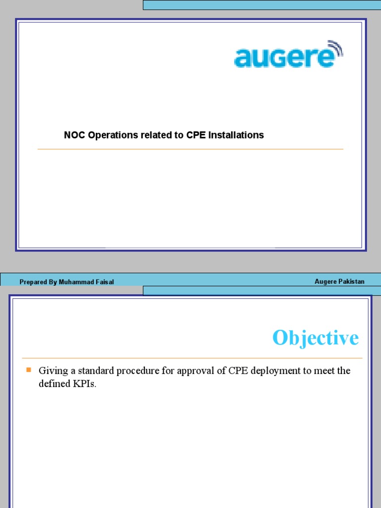 NOC CPE Installation Procedures Guide | PDF | Customer Premises ...