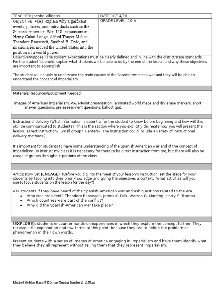 Sced 3311 Lesson Plan Final Draft PDF Imperialism Communication