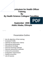 National Curriculum For Health Officer Training by by Health Science Colleges/ Faculities