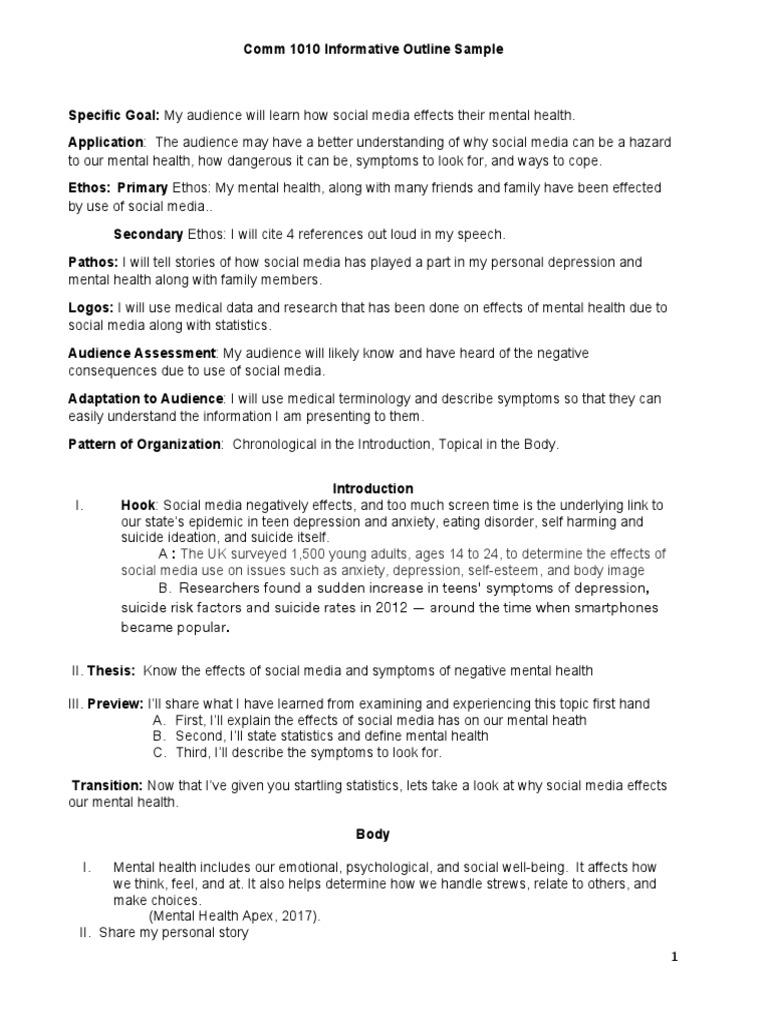 Sentence Outline Worksheets