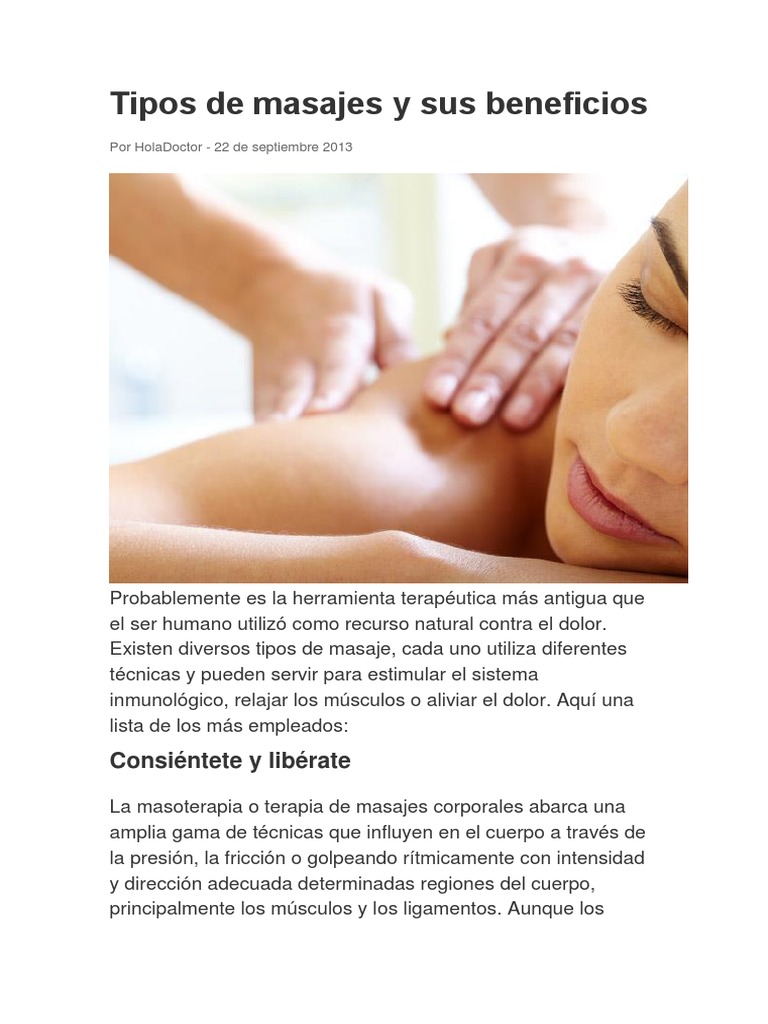 Masajes y sus beneficios sale