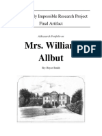Mrs. William Allbut: - The Possibly Impossible Research Project Final Artifact