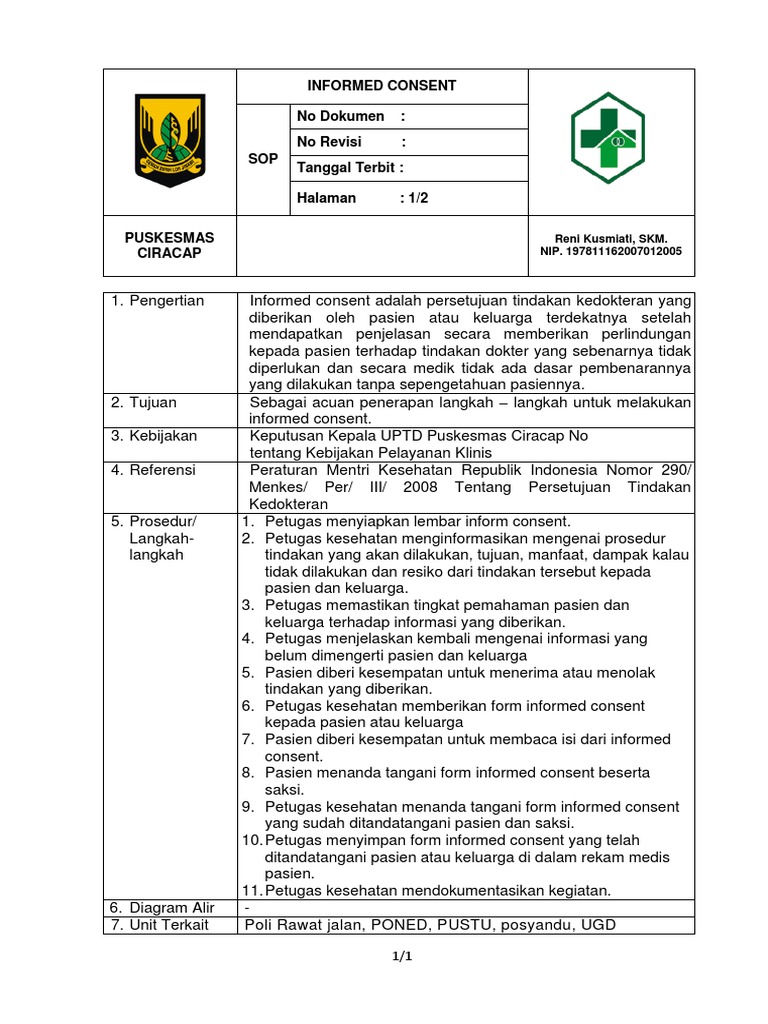 SOP Informed Consent | PDF