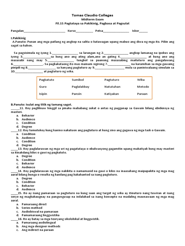 TCC Fil 15 Midterm | PDF