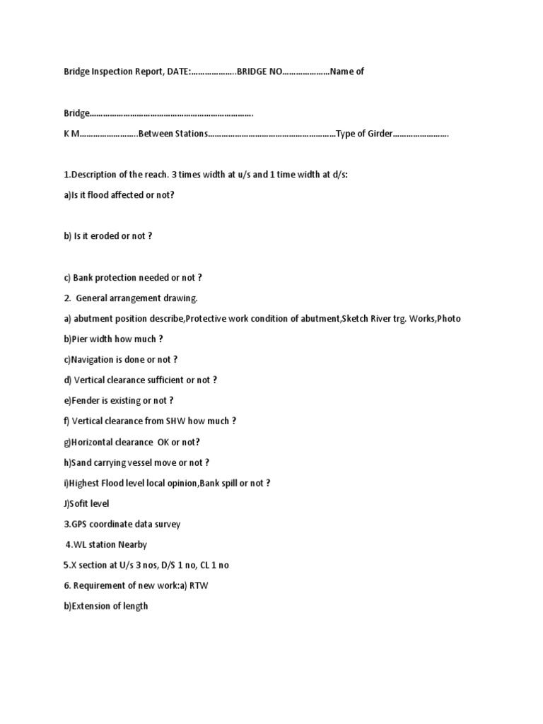 Bridge Inspection Repor | PDF | Technology & Engineering