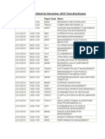 Date Sheet Exam Venues For December 2010