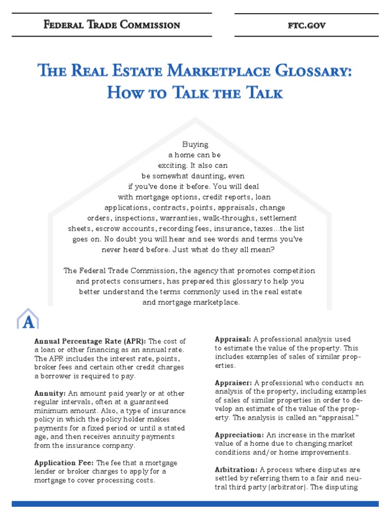 The Real Estate Marketplace Glossary How To Talk The Talk Federal