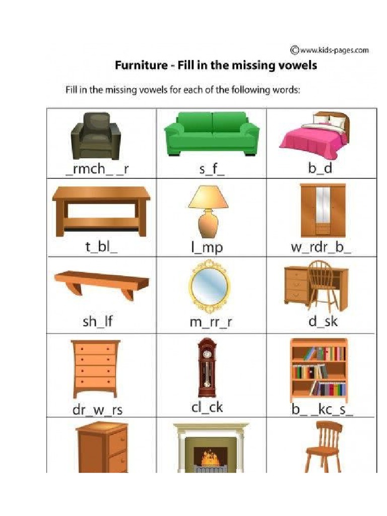Objects in A House Vocabulary | PDF