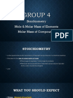 Group 4: Stoichiometry Mole & Molar Mass of Elements Molar Mass of Compounds