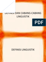 Definisi Dan Cabang-Cabang Linguistik