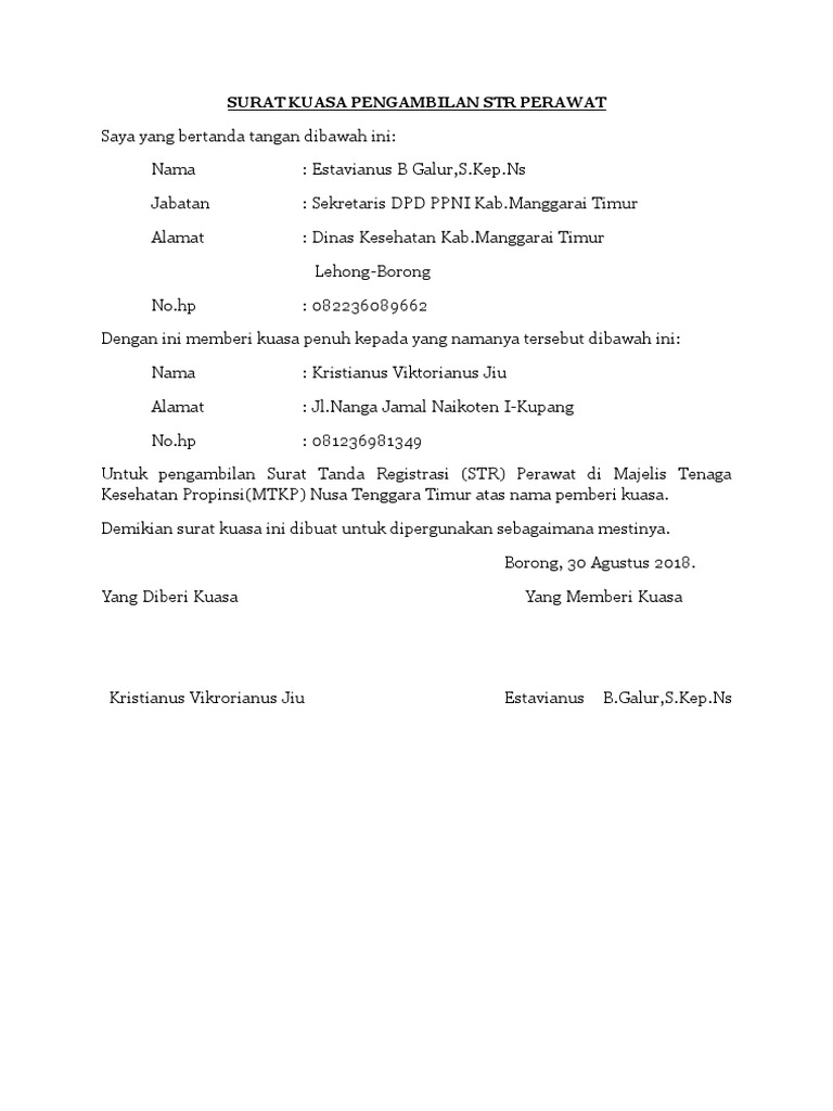 Surat Kuasa Pengambilan Str Doc » Daily Blog Networks