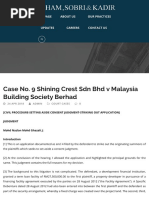 Case No. 9 Shining Crest SDN BHD V Malaysia Building Society Berhad - HSK