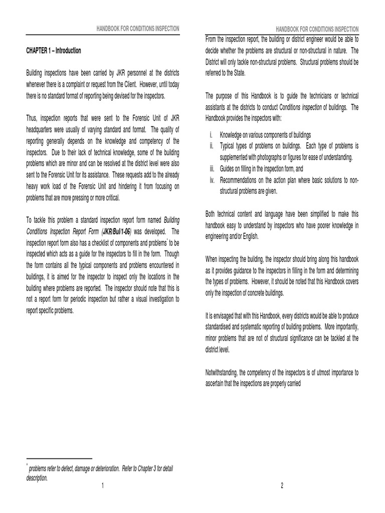 Building Conditions Inspection Handbook | PDF | Beam (Structure ...