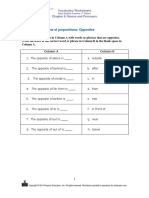Worksheet 3.: Review of Prepositions: Opposites
