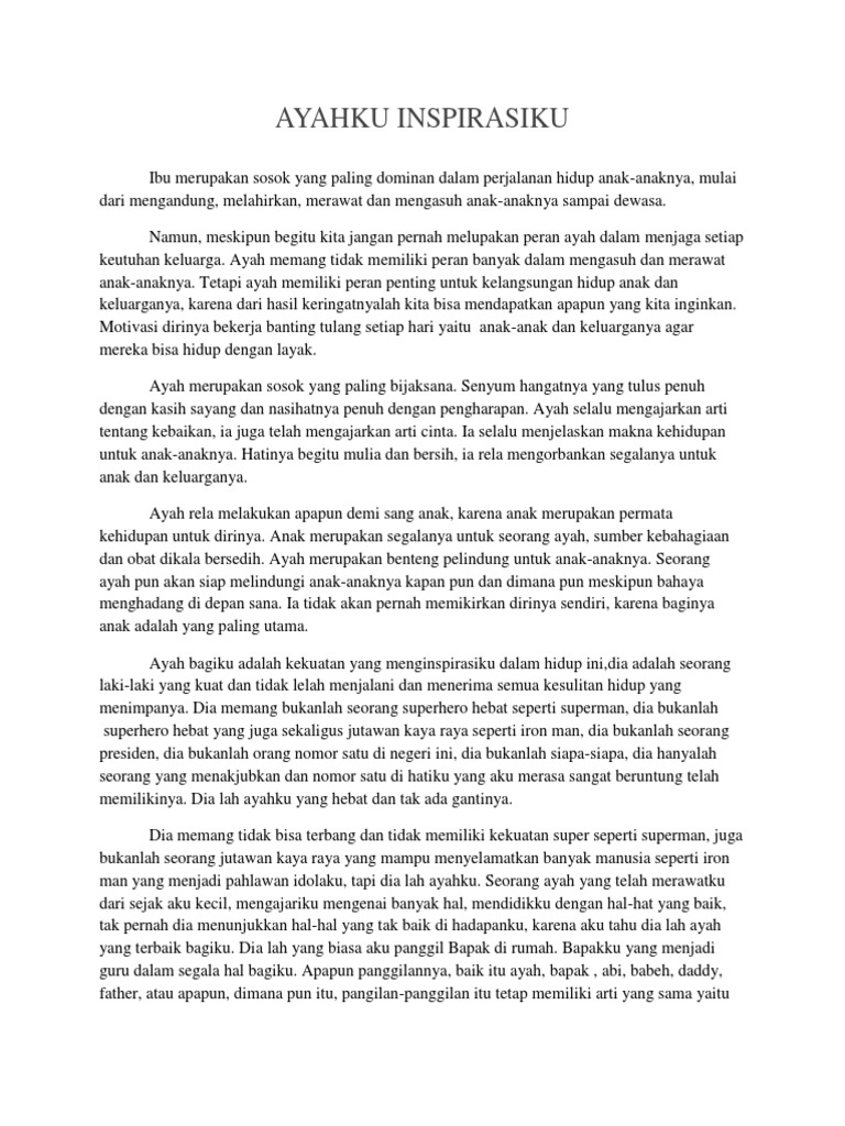Pidato Ibu Dan Ayah Inspirasiku