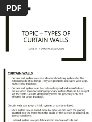 Types Of Curtain Walls Wall Framing Construction