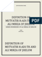 Definition of Mutvatir Hadith and Engineer Ali Mirza Jhelum