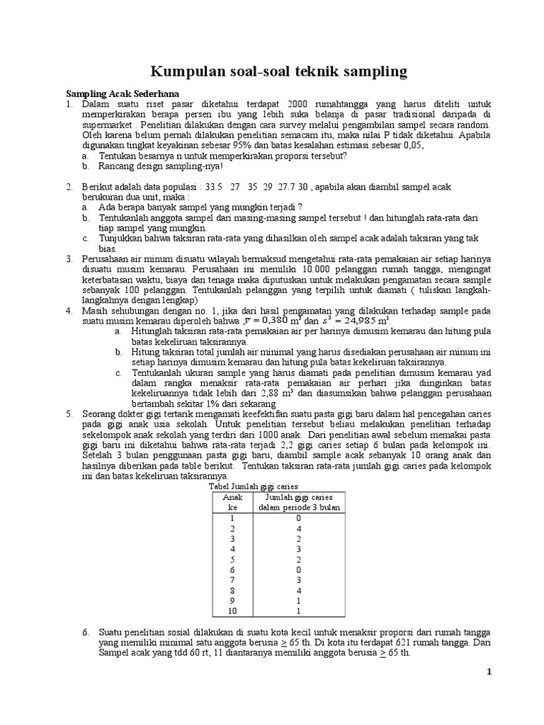 Kumpulan soalsoal teknik sampling