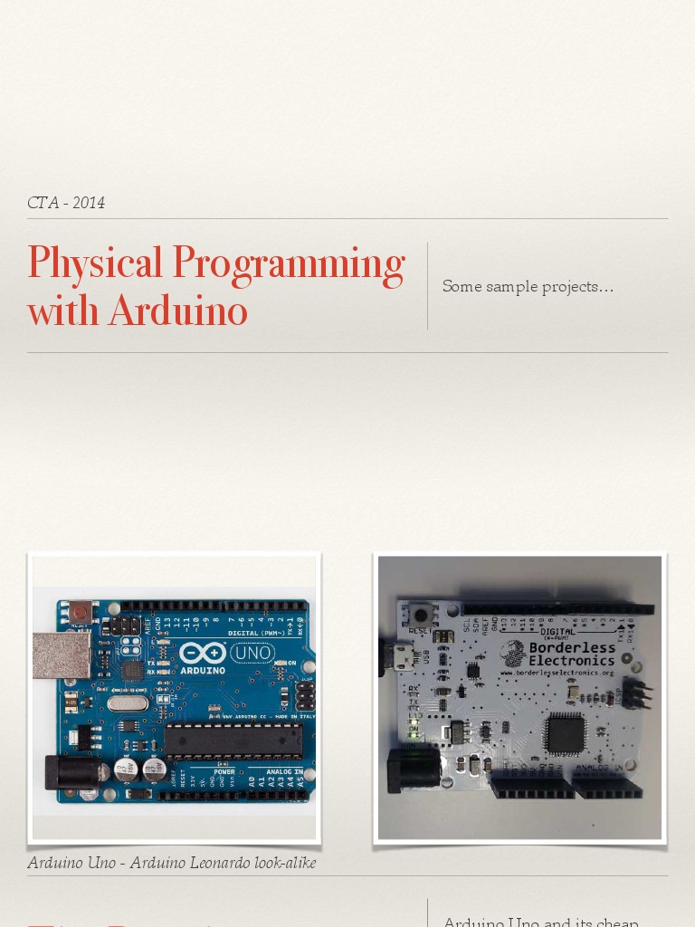 Physical Programming With Arduino!: Some Sample Projects ! | PDF ...