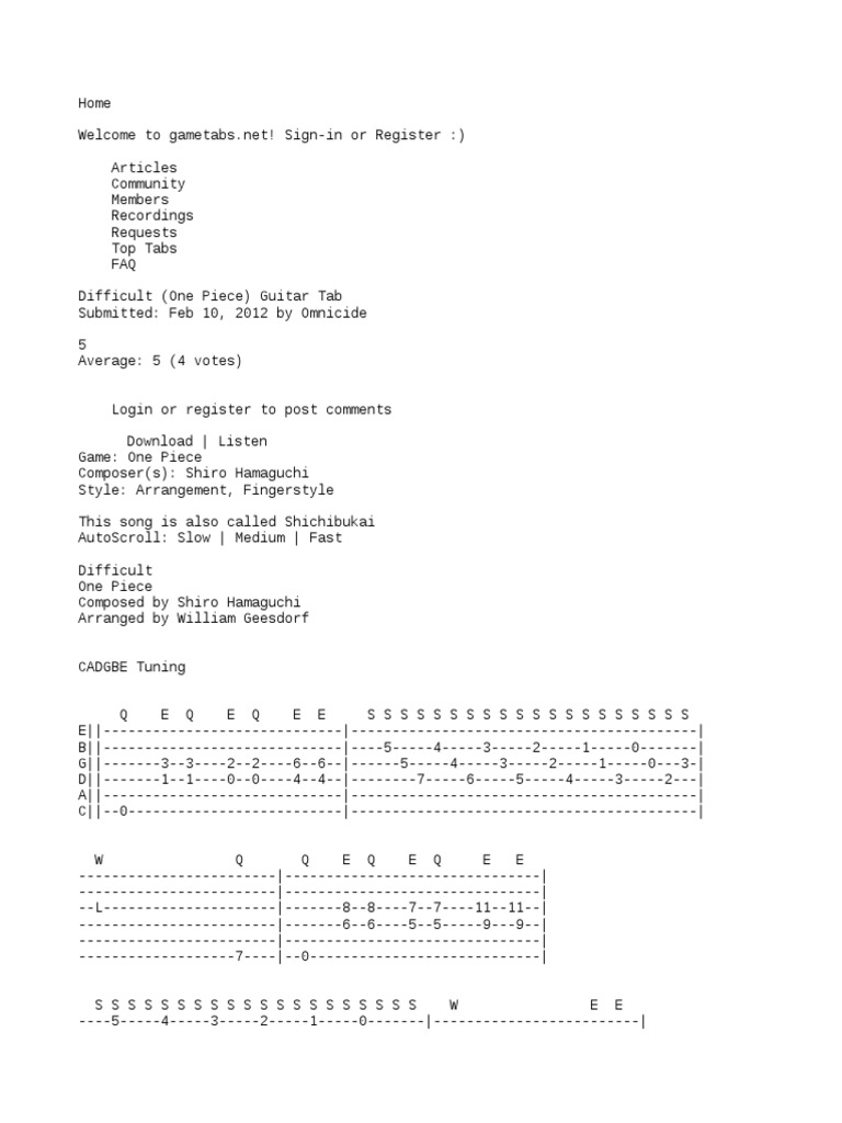 Difficult One Piece Pdf Leisure
