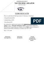 S.E.S. Polytechnic, Solapur: Certificate
