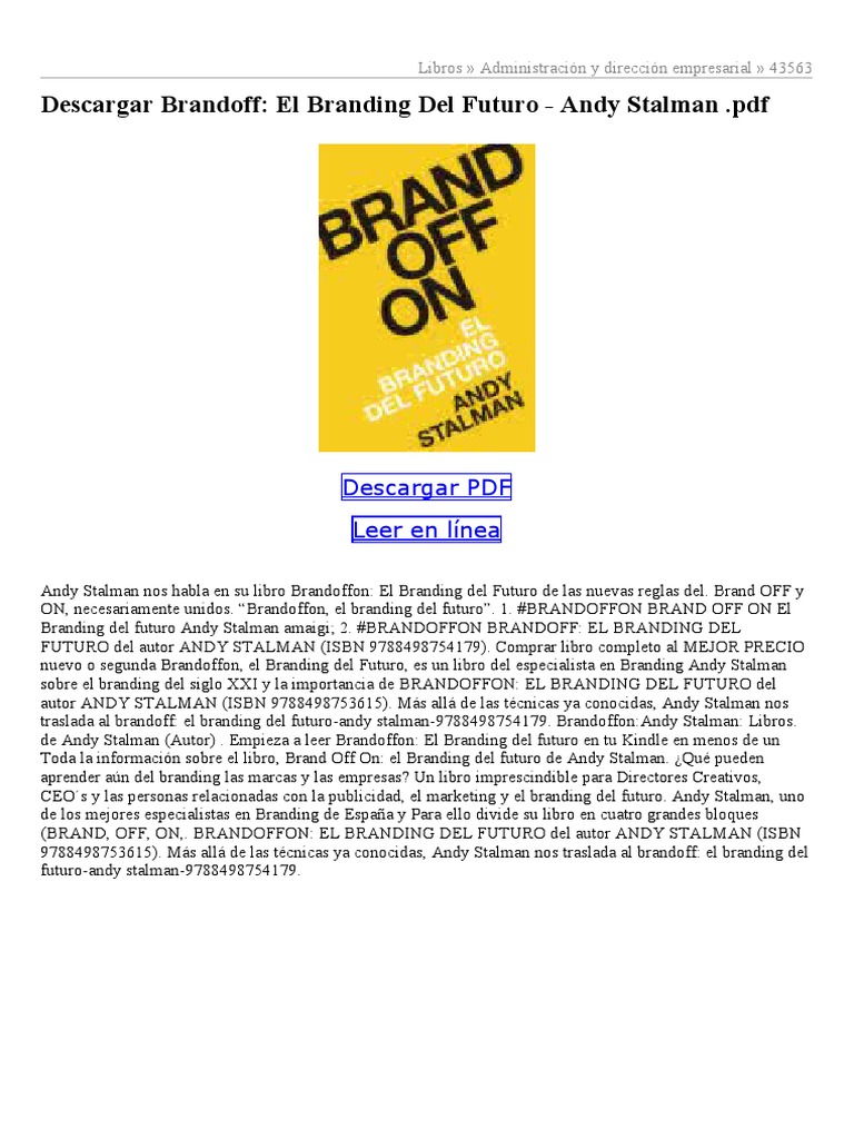 Brandoff El Branding Del Futuro Pdf