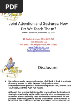 Joint Attention and Gestures: How Do We Teach Them?