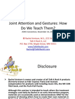 Joint Attention and Gestures: How Do We Teach Them?