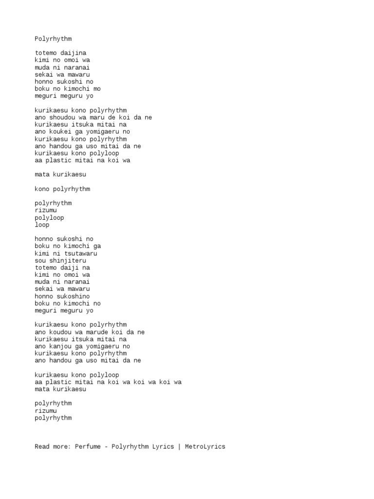 Polyrhythm Lyrics Analysis | PDF | Lifestyle