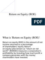 Return On Equity (ROE)