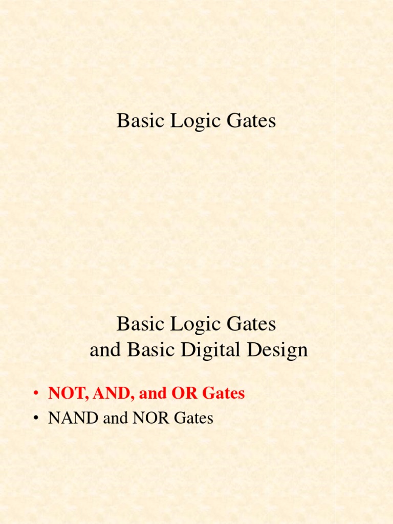 Basic Logic Gates | PDF image.