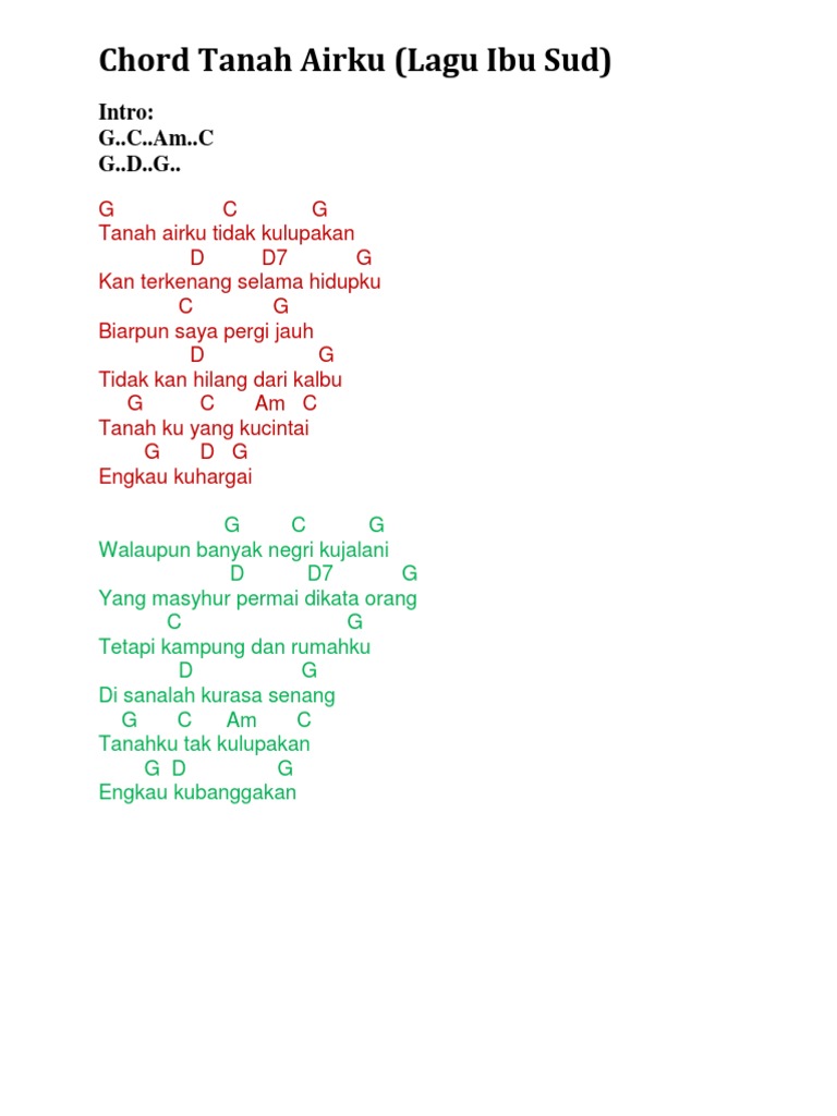 Chord Tanah Airku | PDF