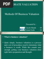 Methods of Business Valuation