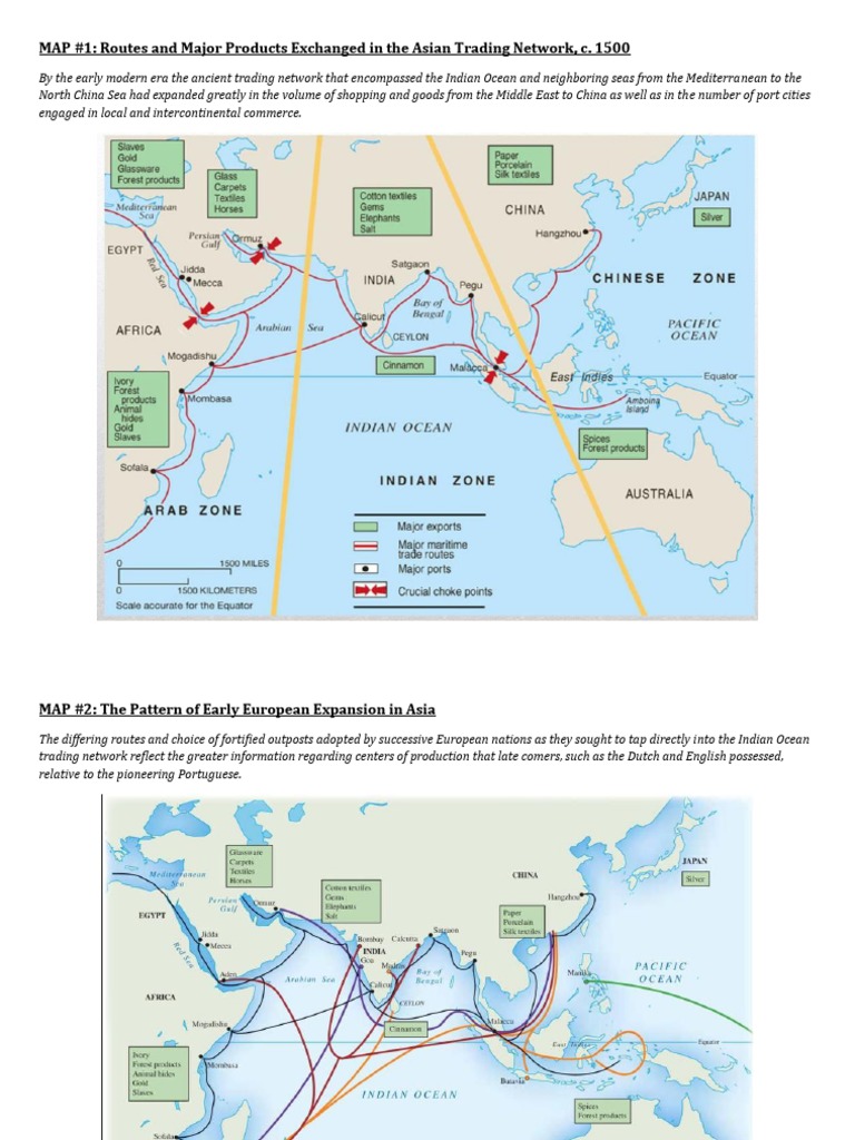 Indian Ocean Trade Routes Map, c. 1500 | PDF