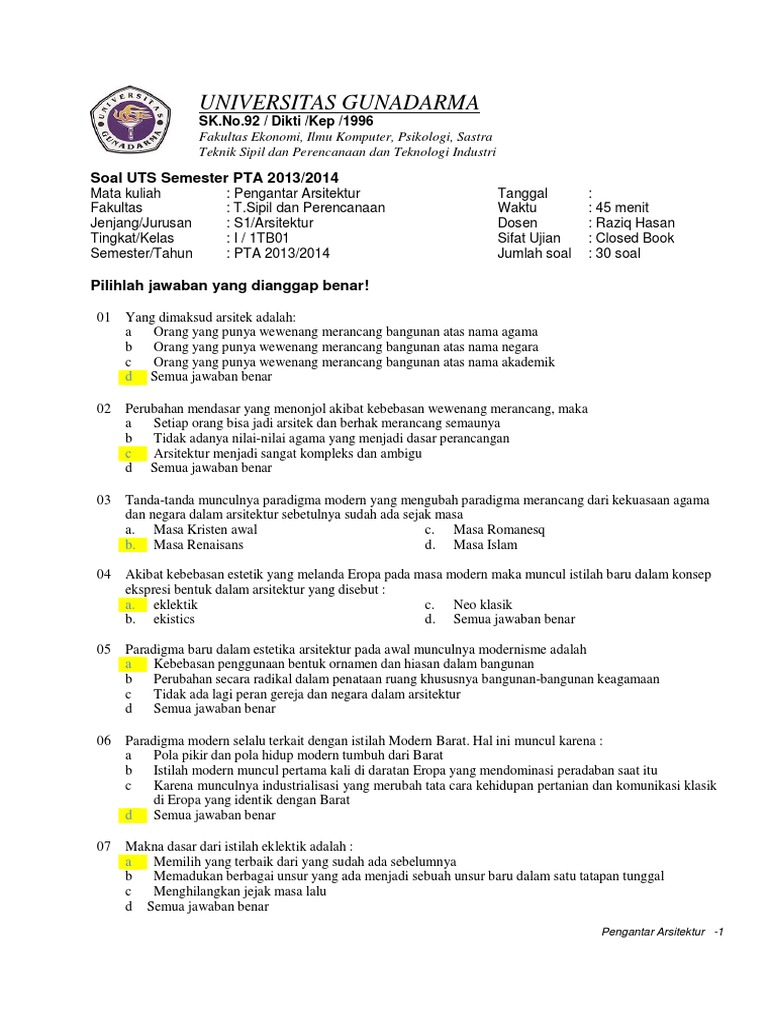 Soal Ujian Utama Pengantar Ekonomi 2 Gunadarma Helmi Kediris
