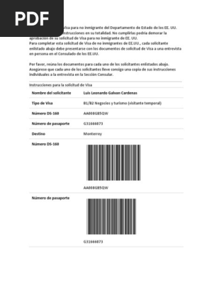 Instrucciones Csra Visa Pasaporte Los Estados Unidos