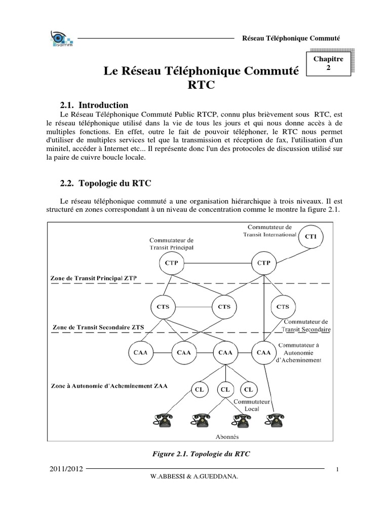 Chapitre 2 Le Réseau Téléphonique Commuté RTC PDF | PDF | Fibre optique ...