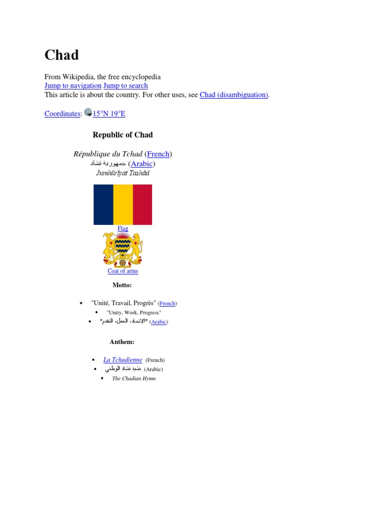 Overview of the Republic of Chad | PDF | Chad