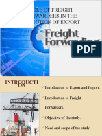 Role of Freight Forwarders in The Execution of Export