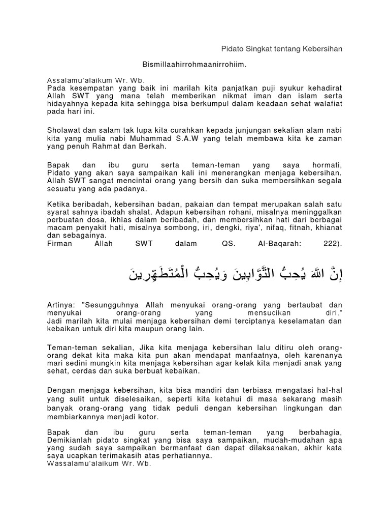 Pidato Singkat Tentang Kebersihan2