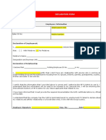 Declaration Form: Employees Information