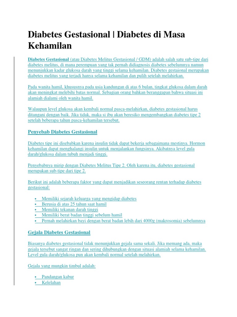 Makalah Diabetes Melitus Pada Ibu Hamil Pdf Info Seputar Kehamilan
