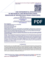 DEVELOPMENT AND EXPERIMENTAL INVESTIGATION  OF MECHANICAL AND MICROSTRUCTURAL BEHAVIOUR 0F WELDED DUAL PHASE STEELS (DPS)
