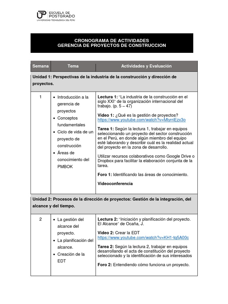Cronograma de Proyectos de Construcción | PDF | Planificación | Presupuesto