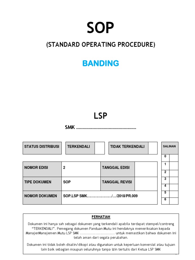 SOP Prosedur Banding LSP SMK | PDF