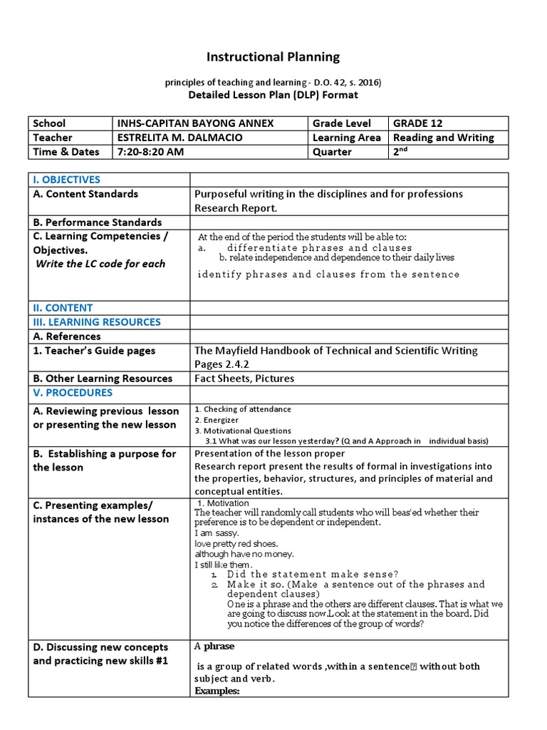 Noun and Verb Praise PDF Learning Phrase