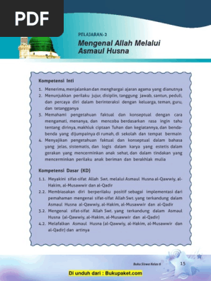 Pelajaran 2 Mengenal Allah Melalui Asmaul Husna Pdf